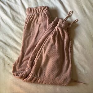 Laina Rauma fuzzy ribbed dance class joggers in color Dusty Rose size small